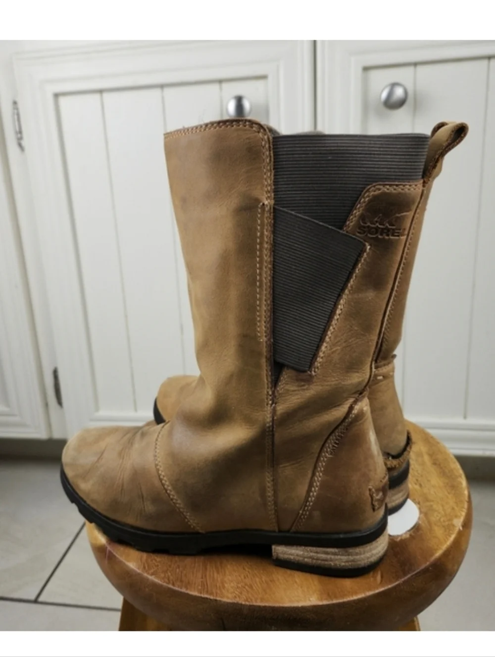 Sorel Women's Emelie Mid Calf Nubuck Tan Leather Waterproof Boot NL2679-286 Sz 6 - Picture 9 of 16